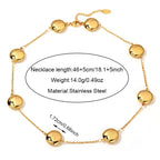 Stainless Steel Flat Ball Adjustable Necklace