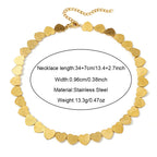 Stainless Steel Heart Necklace Clavicle Chain