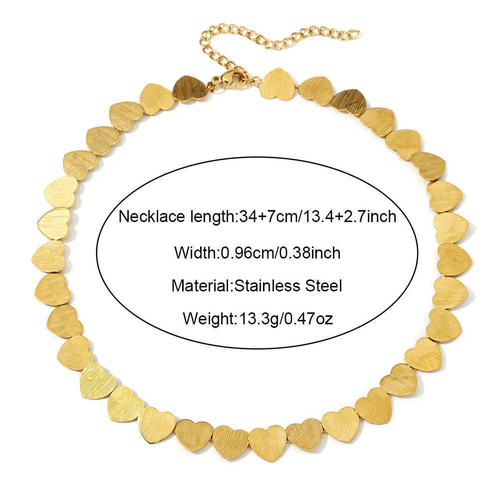 Stainless Steel Heart Necklace Clavicle Chain
