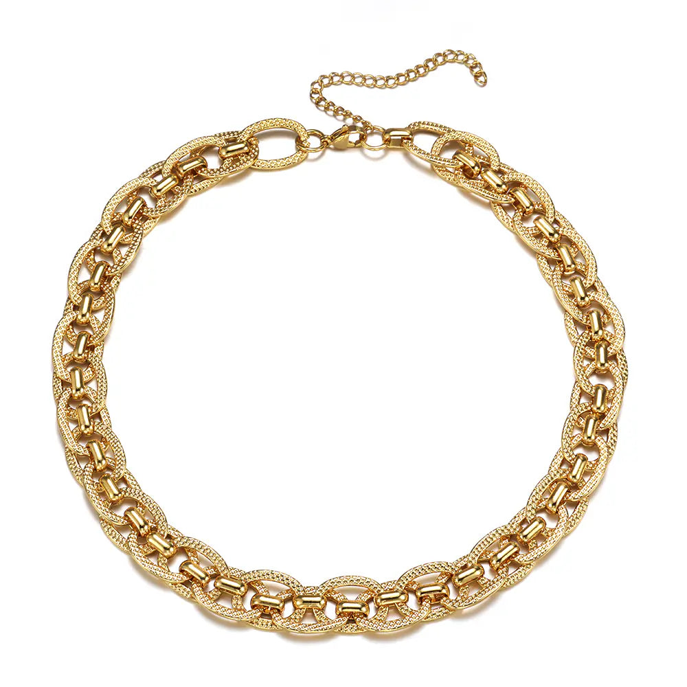 Stainless Steel Buckle Necklace Adjustable