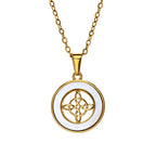 Stainless Steel Hollow Circle Pendant Necklace
