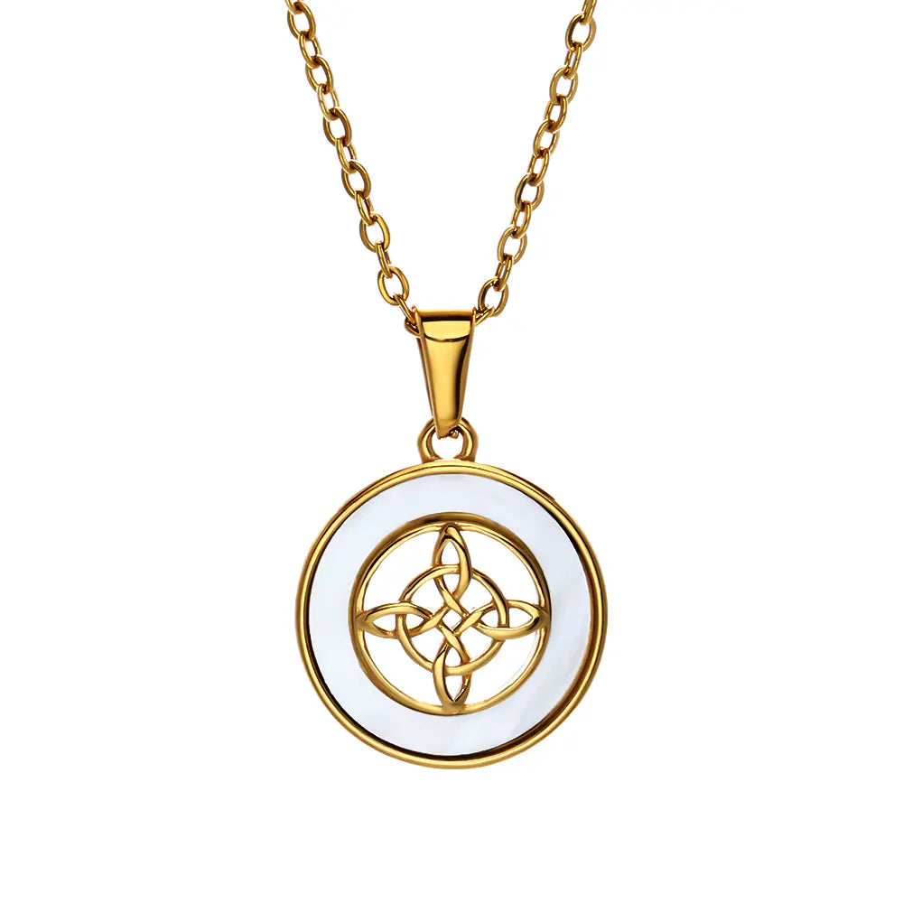 Stainless Steel Hollow Circle Pendant Necklace