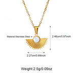 Stainless Steel Sector CZ Pendant Necklace