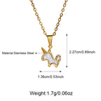 Stainless Steel Small Shell unicorn Pendant Necklace
