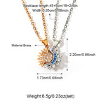 New Fashion Brass CZ Sun Moon Pendant Necklaces