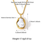 Stainless Steel Gold Baroque Pearl Pendant Necklace