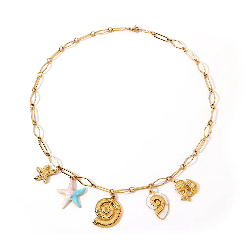 18k Gold-plated Stainless Steel Shell Necklace