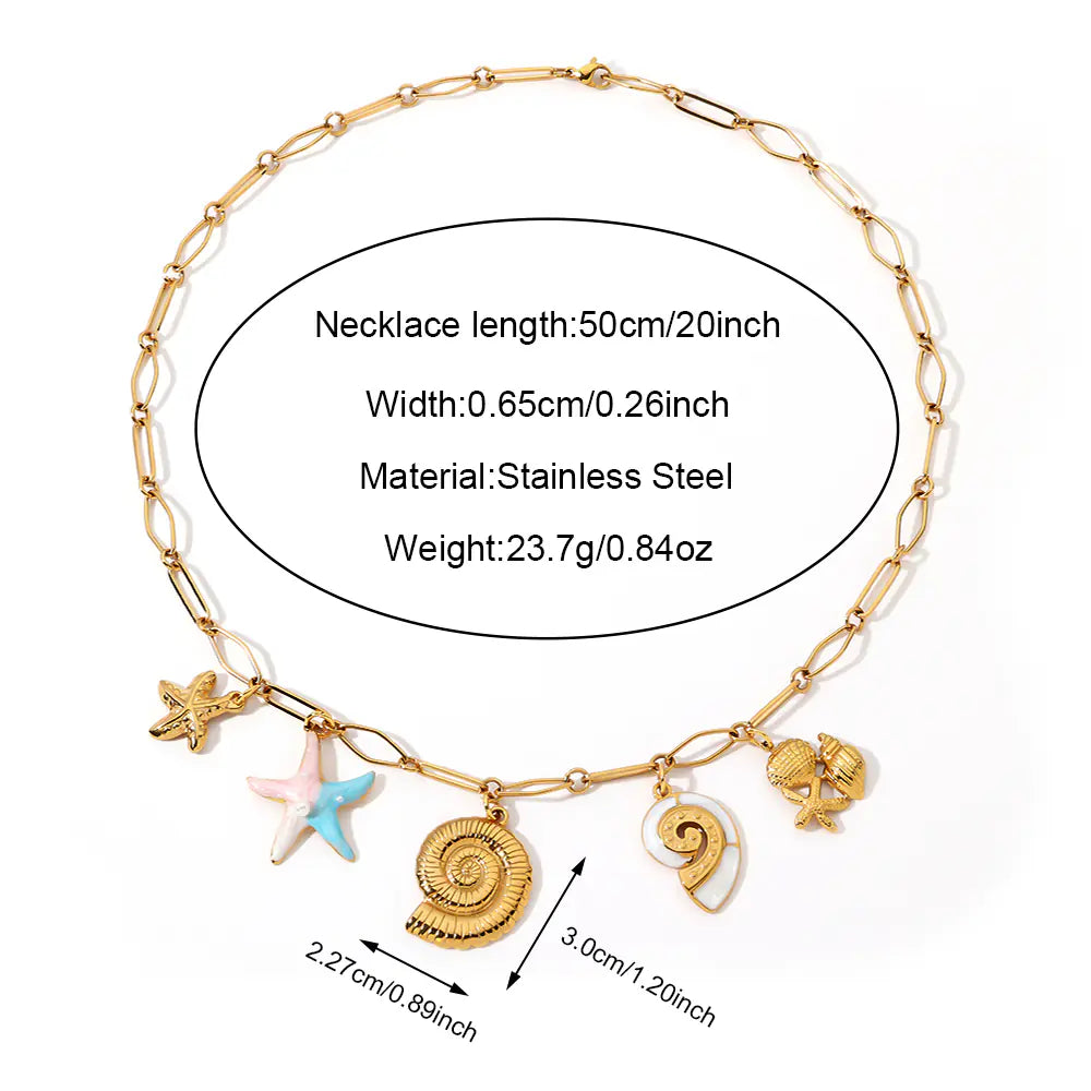 18k Gold-plated Stainless Steel Shell Necklace