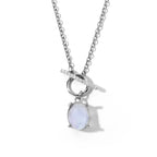 New 925 Sterling Silver Moonstones CZ Necklace Chain