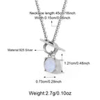 New 925 Sterling Silver Moonstones CZ Necklace Chain