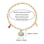 Sea Shell Anti Water Stainless Steel Necklace