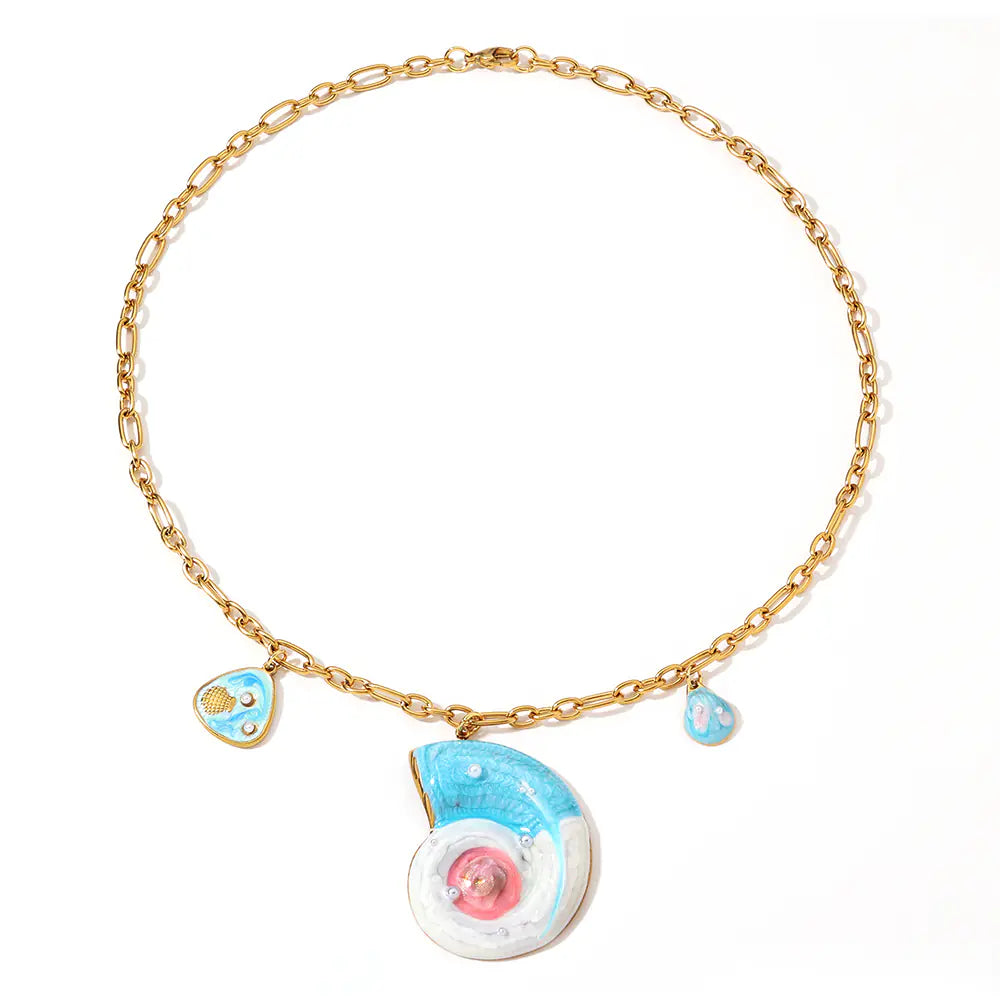 Ocean Conch Design Stainless Steel Necklace
