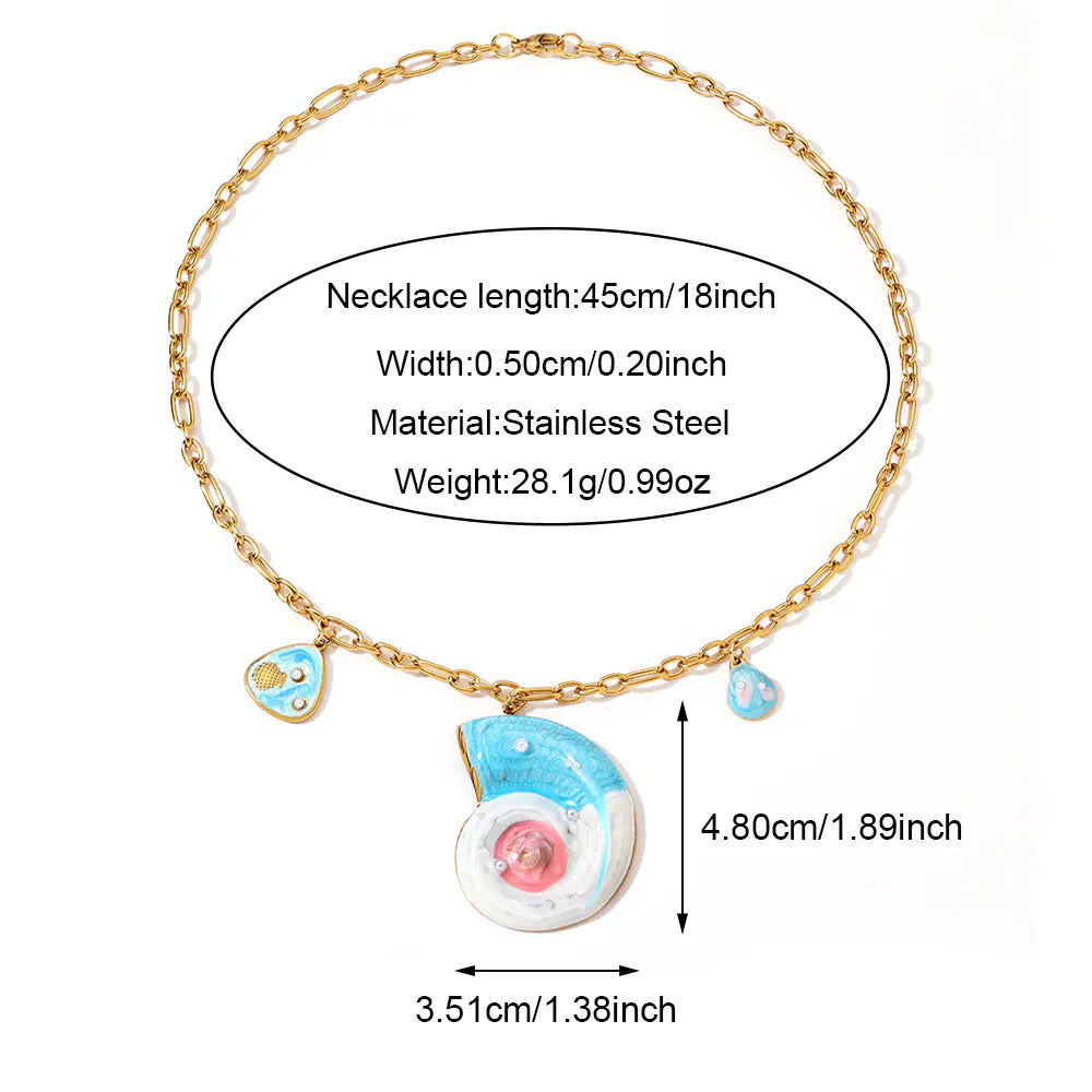 Ocean Conch Design Stainless Steel Necklace