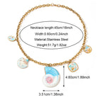 Blue Conch Design Stainless Steel Necklace