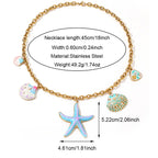 Blue Seastar Design Stainless Steel Necklace