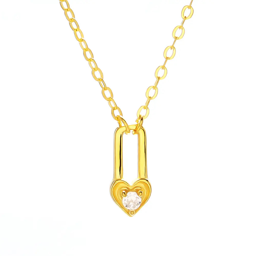 S925 Dancy Silver Love Lock Necklace