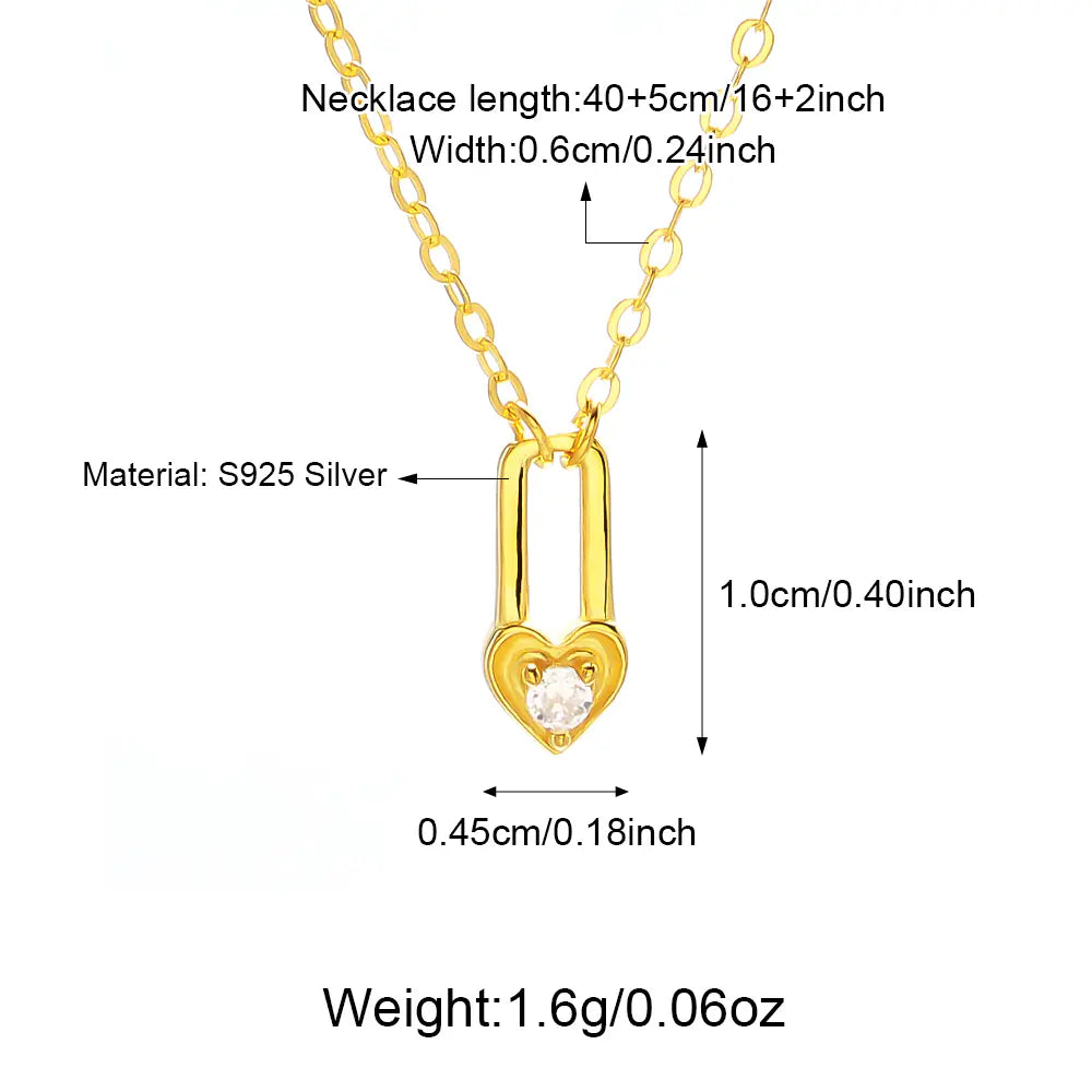 S925 Dancy Silver Love Lock Necklace