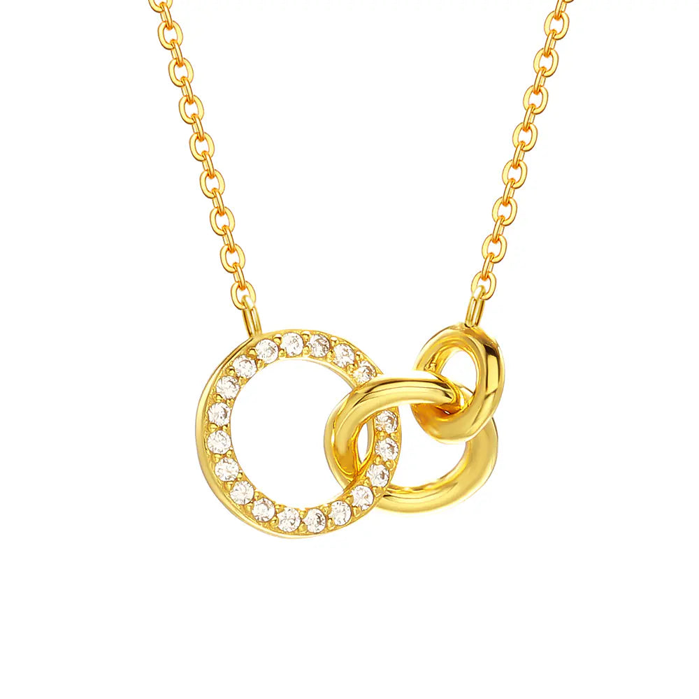 Fashion Jewelry Three Round Circle Circular Necklace