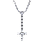 Fashion Brass CZ Cross Pendant Necklaces