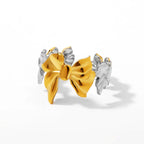 Stainless Steel Bow Two-tone Ring