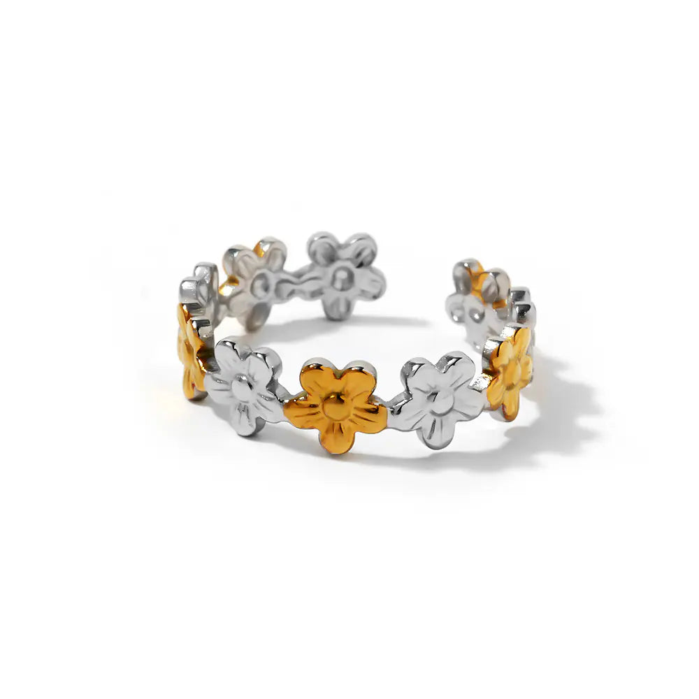 2025 Stainless Steel Flower Ring Adjustable