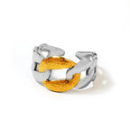Stainless Steel Chain Two-Tone Ring