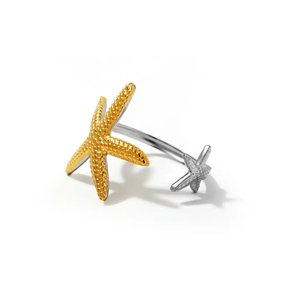 2025 Stainless Steel Starfish Two-tone Ring