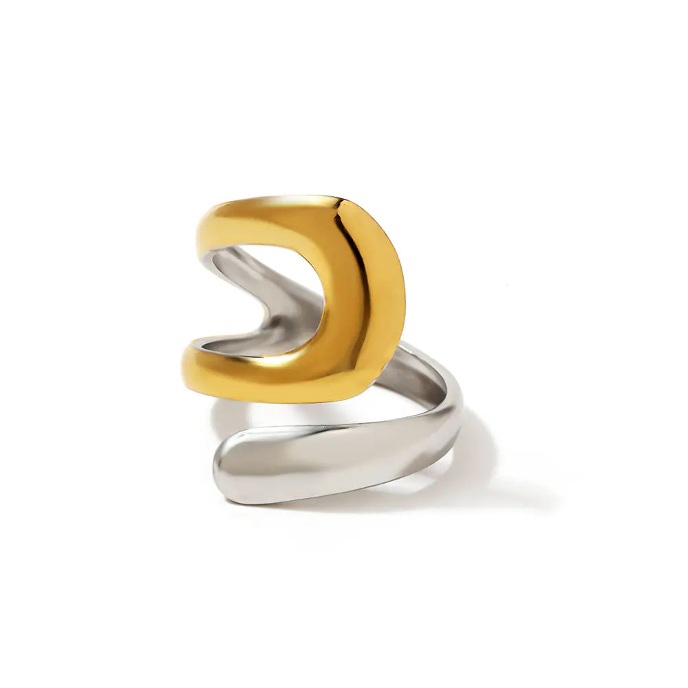 Adjustable Stainless Steel Two-Tone Ring