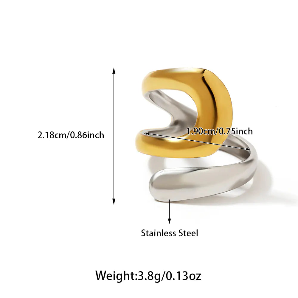 Adjustable Stainless Steel Two-Tone Ring