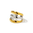 18k Stainless Steel Two-tone Adjustable Ring