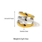 18k Stainless Steel Two-tone Adjustable Ring