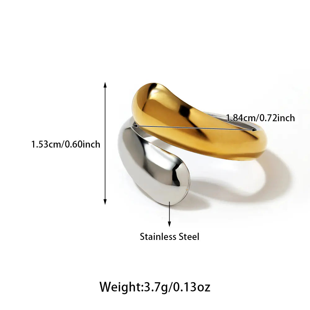 Fashion Stainless Steel Two-tone Opening Ring
