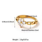 Stainless Steel Trendy Luxury Clover Ring