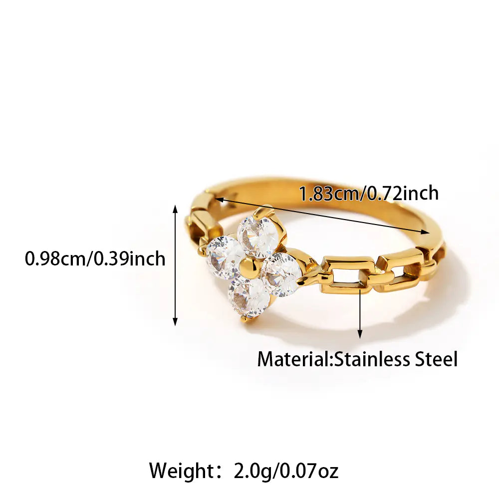 Stainless Steel Trendy Luxury Clover Ring