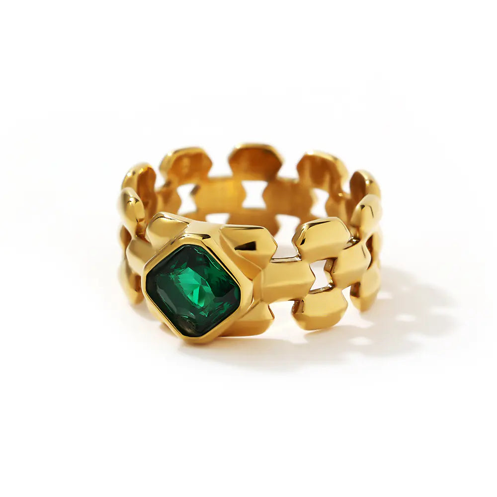 Fashion Vintage Jewelry Stainless Steel Hollow Zircon Rings