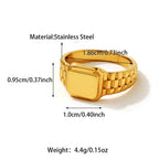 Modern Minimalist Stainless Steel square Simple Watch Rings