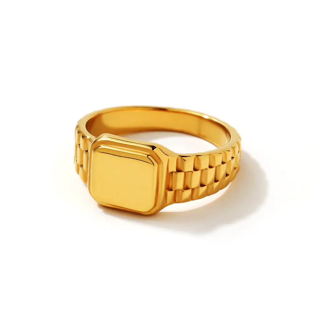 Modern Minimalist Stainless Steel square Simple Watch Rings