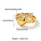 Stainless Steel Chain Little Heart Ring