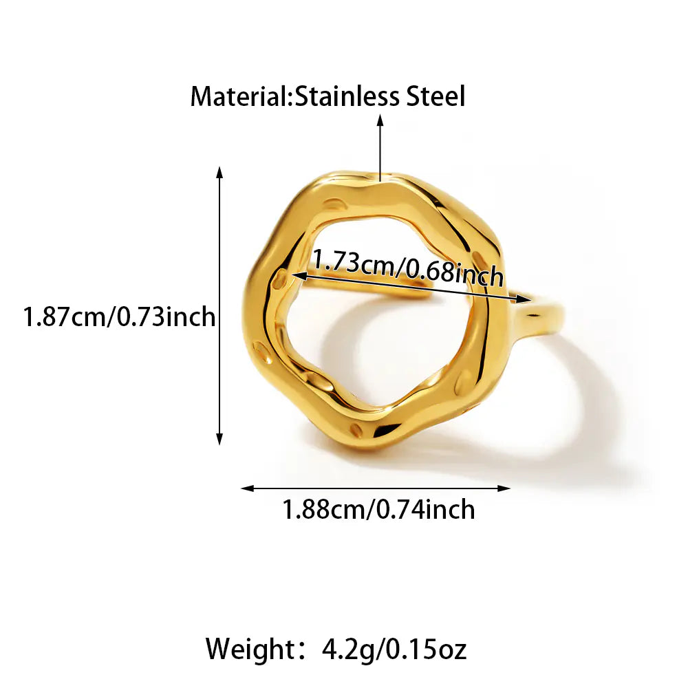 Stainless Steel Hollow Irregular Ring