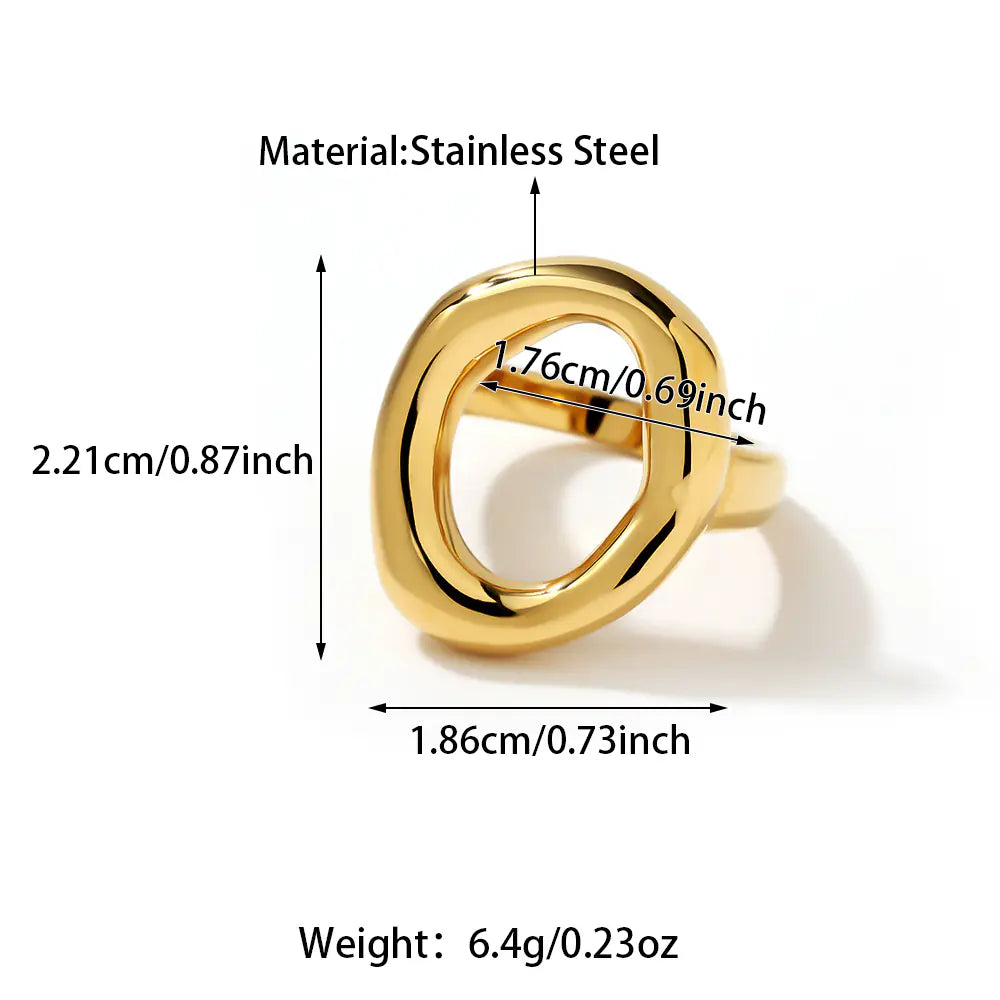 Stainless Steel Hollow Oval Shape Ring