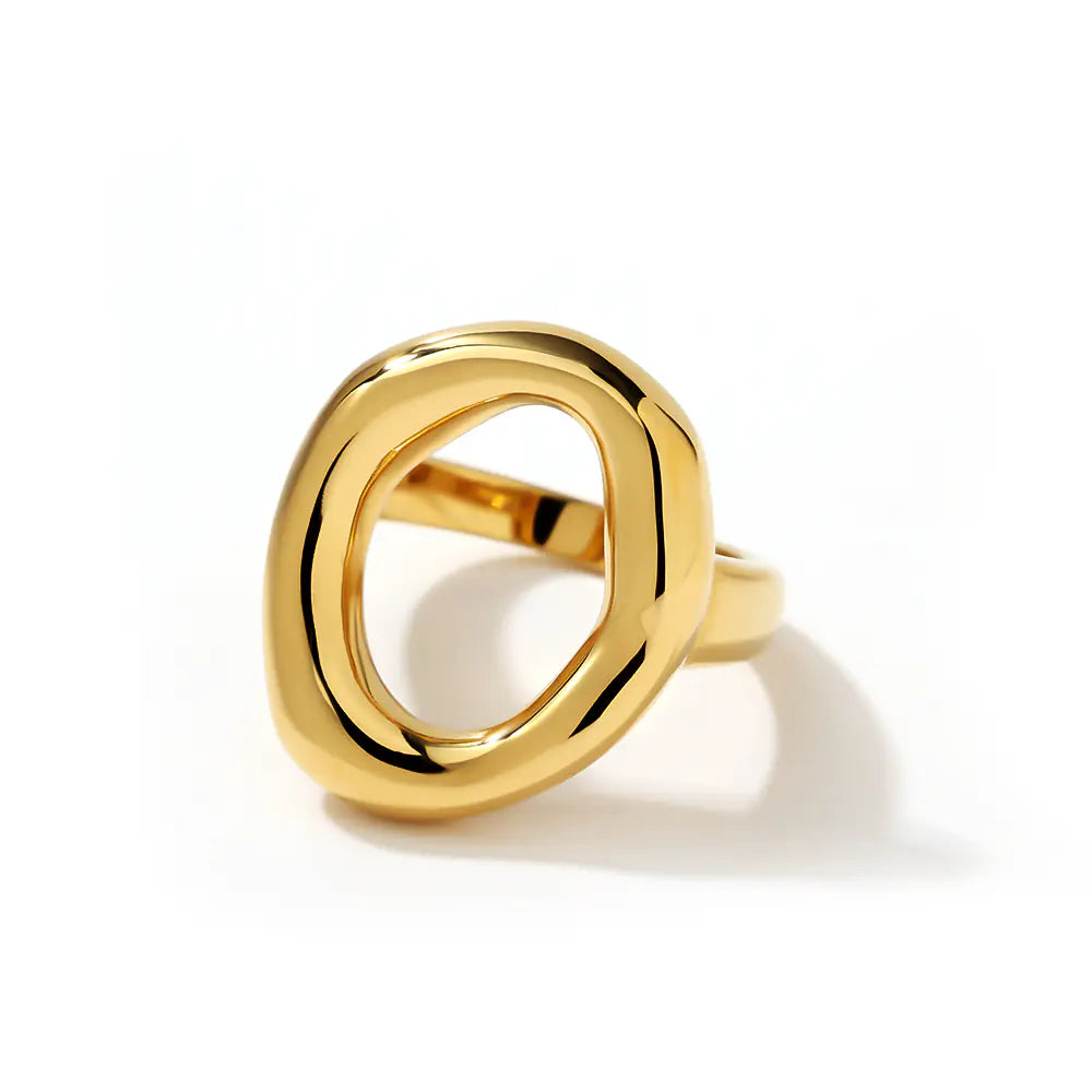 Stainless Steel Hollow Oval Shape Ring