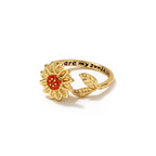 New Arrival Sunflower Brass CZ Opening Rings Factory