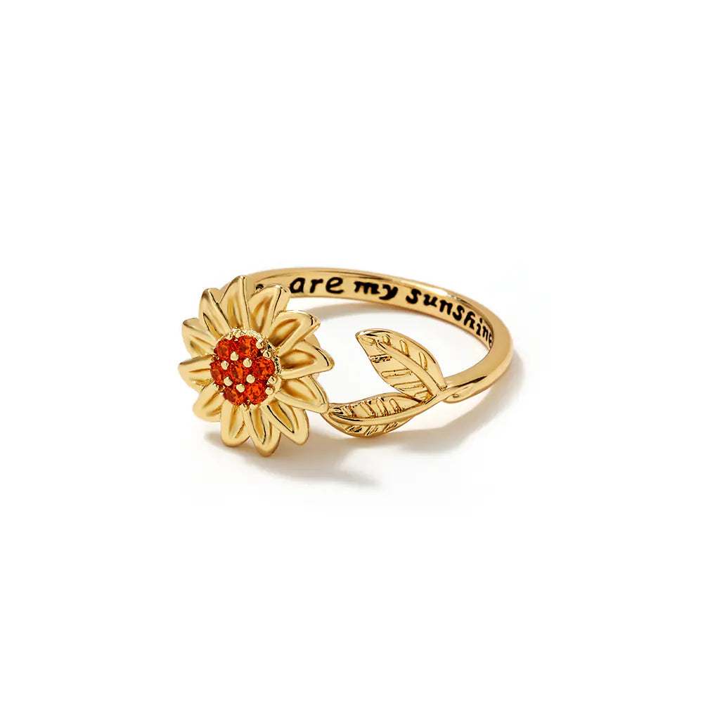 New Arrival Sunflower Brass CZ Opening Rings Factory