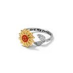 New Arrival Sunflower Brass CZ Opening Rings Factory