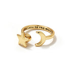 Classical Moon Star Stainless Steel Adjustable Rings