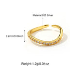 Trendy 925 Sterling Silver CZ Adjustable Rings