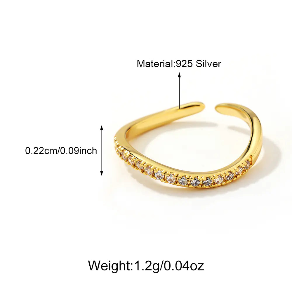 Trendy 925 Sterling Silver CZ Adjustable Rings