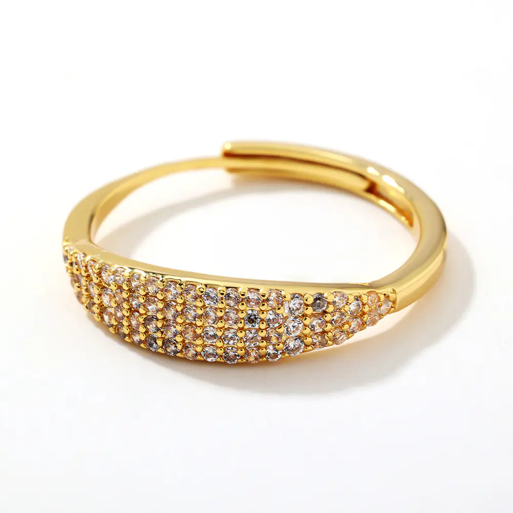 Fashion 925 Sterling Silver Iced Opening Ring