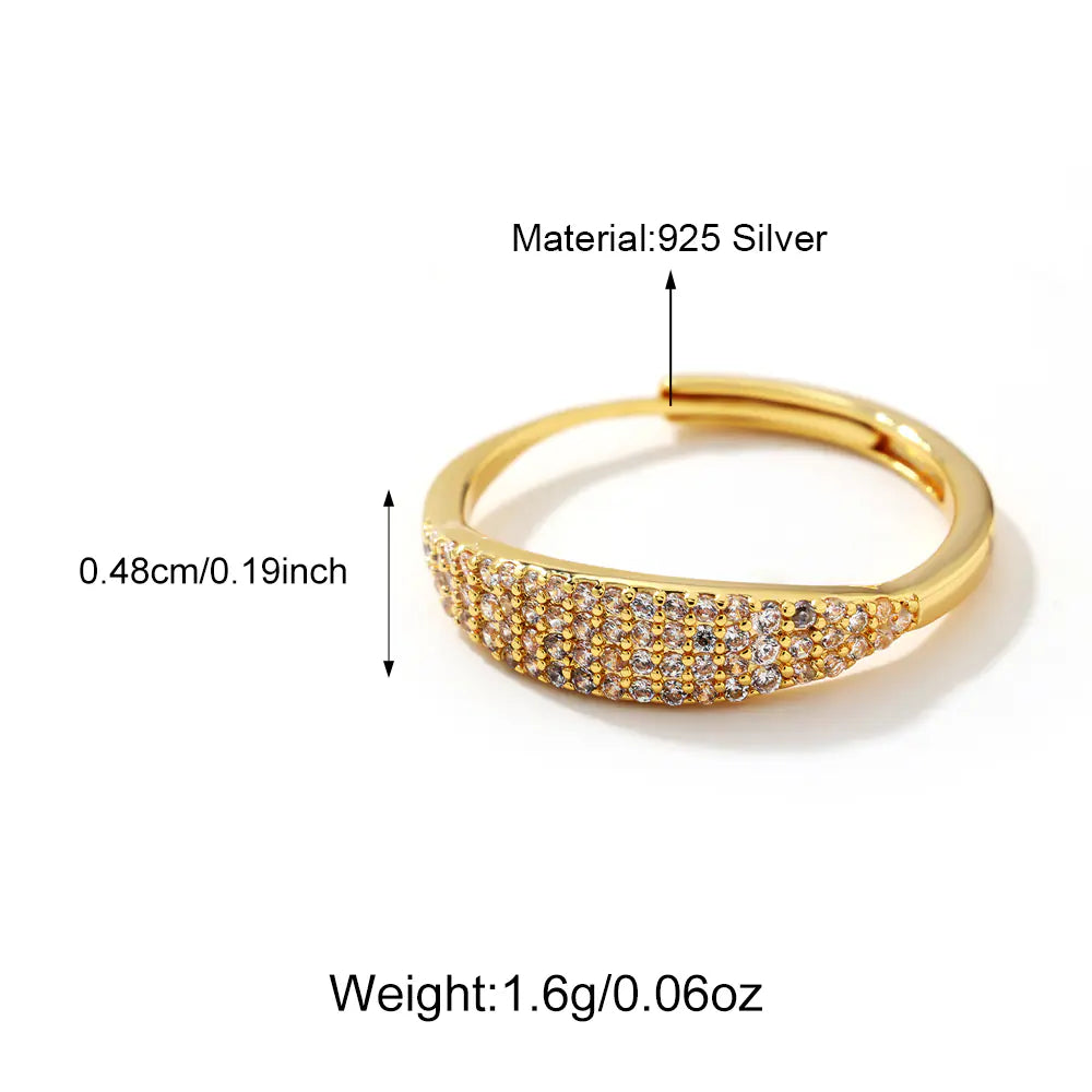 Fashion 925 Sterling Silver Iced Opening Ring