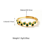 Hot-selling 925 Silver Clear Green CZ Open Rings